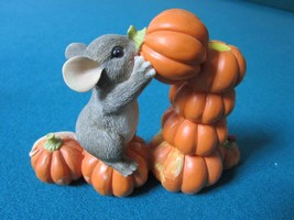 Charming Tails By Fitz &amp; Floyd Figurine Stack O&#39;lantern&quot; Halloween - £23.49 GBP