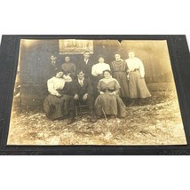 Early 1900s Family Portrait Found Photo Cardboard Backed Western Country - £19.69 GBP
