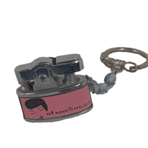 Al Sperling Cigarette Lighter Key Chain Miniature Pink Silver Japan Baby... - $8.60