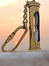 Antique Gold Nautical Hourglass Sand Timer Keychain Functional &amp; Stylish... - £5.08 GBP