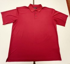 Pebble Beach Mens Polo Shirts Performance Red Striped Short Sleeve Size XXL - $18.70
