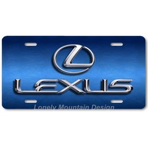Lexus Logo Inspired Art on Blue FLAT Aluminum Novelty Auto Car License T... - $17.99