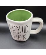 Rae Dunn Liquid Luck White Ceramic Mug Green Inside  St. Patrick's Day - $15.95