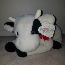 VTG Mervyn&#39;s Floppy Friends Big Cow Plush Stuffed Animal Toy Red Bow Bell w/TAG - £79.28 GBP