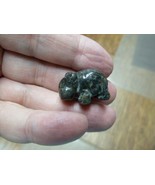 Y-HIP-503) 1&quot; Black Green jasper gem HIPPO Hippopotamus stone Gemstone c... - €7,71 EUR