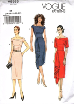 Vogue V9355 Misses 14 to 22 Fitted Off Shoulder Dresses Uncut Sewing Pattern - £17.69 GBP