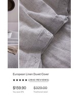 Quince European Linen Duvet Cover Light Beige Stripe King/Cal King NWOT - $83.41 CAD