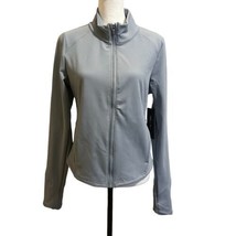 Yogalicious Lux NWT High Neck Zip Front Short Athletic Jacket Gray/Blue Size XL  - £21.92 GBP