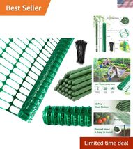 Plastic Fencing Temporary Fence,Snow Fence 4x100 with Stakes,Garden Fenc... - $108.09