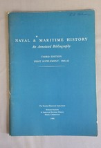 1966 Naval &amp; Maritime History Annotated Bibliography 3rd Ed Munson Insti... - £6.12 GBP