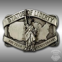 Vintage Belt Buckle 1984 Statue Of Liberty 100 Year Anniversary With Bui... - $45.52