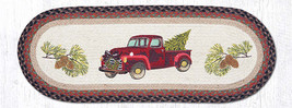 Earth Rugs OP-530 Christmas Truck Oval Patch Runner 13&quot; x 36&quot; - £34.88 GBP