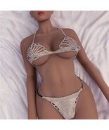 Rhinestone Claw Chain Body Chain Set Sexy Bra Panty Set Lingerie Show Bo... - $19.50
