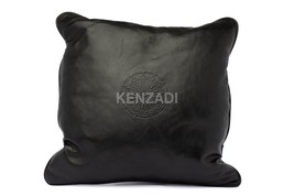 KENZADI Moroccan Handmade Leather Pillow Cases for Living Room, Sofa and Bed, Cu - £38.77 GBP