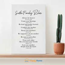 Personalized Family Rules Sign Custom Our Family Rules Print Room Decor -PB71 - $30.35+