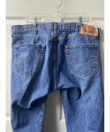 Levis 501 Button Fly Denim Jeans Mens 38 x 32 Medium Wash Red Tab Straig... - $23.93