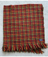 Vintage PENDLETON WOOL MCM Throw Multicolor Geometric Blanket Fringe 47x47 - $69.95