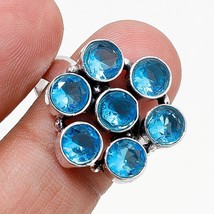 London Blue Topaz Gemstone Handmade Fashion Ethnic Ring Jewelry 10" SA 5846 - £5.18 GBP