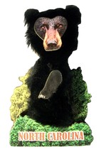 Bobble Head Black Bear North Carolina Artwood Fridge Magnet - £5.57 GBP