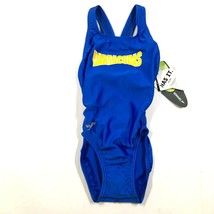 Speedo Rennen Mädchen Jugend 22 Glänzend Blau Badeanzug one piece W Barracudas - £17.97 GBP