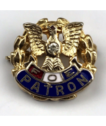 FOE Patron Jeweled Pin Gold Tone Eagle Vintage - $10.95