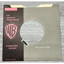 Warner Brothers Records Company Record Sleeve 45 RPM Vinyl Pink Black Ca... - $11.87