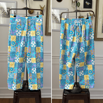 Vintage Gepetto Patchwork Floral Palm Tree Print Cropped Pants S - $24.48