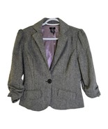 Stoosh Wool Blend 3/4 Sleeve One Button Blazer Women&#39;s Size S - $158.44 MXN