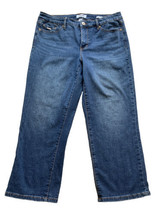 NINE WEST Chrystie Capri Mid Rise Dark Wash Blue Denim Jeans Women&#39;s Siz... - $28.49