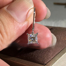 Orecchini pendenti e pendenti con diamanti taglio Princess VVS1/D da 4 kt... - £126.78 GBP