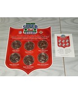 2001 Super Bud Budweiser NFL Superbowl Coins and Token Display Board Set - $454.96 MXN