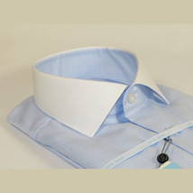 Mens 100% Italian Cotton Shirt High Quality Non Iron SORRENTO Turkey 4442 Blue image 6