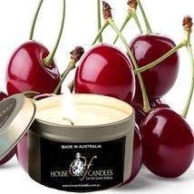 Fresh Cherries Eco Soy Wax Scented Tin Candles, Vegan Friendly, Hand Poured - £11.98 GBP+