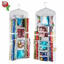 Double Sided Deluxe Hanging Gift Wrap Station Bag Organizer for Closet o... - £36.08 GBP