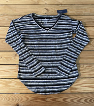 American eagle outfitters NWT $29.95 womens stripe v neck shirt size XS black T7 - £13.15 GBP