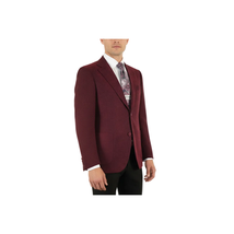 Men ZACCHI Velour Velveteen Hounds tooth Blazer Sport Coat DUANE 74526 Burgundy image 3