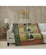 Autumn Green Wildlife Bear Plaid Elk Lightweight Quilted Throw Blanket 5... - €17,18 EUR