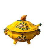 Vintage Italian Pottery Covered Soup Tureen and Ladle Yellow floral - £31.18 GBP