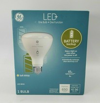 GE LED BR30 Bulb 65W Replacement uses 8W soft white with battery backup ... - $18.02