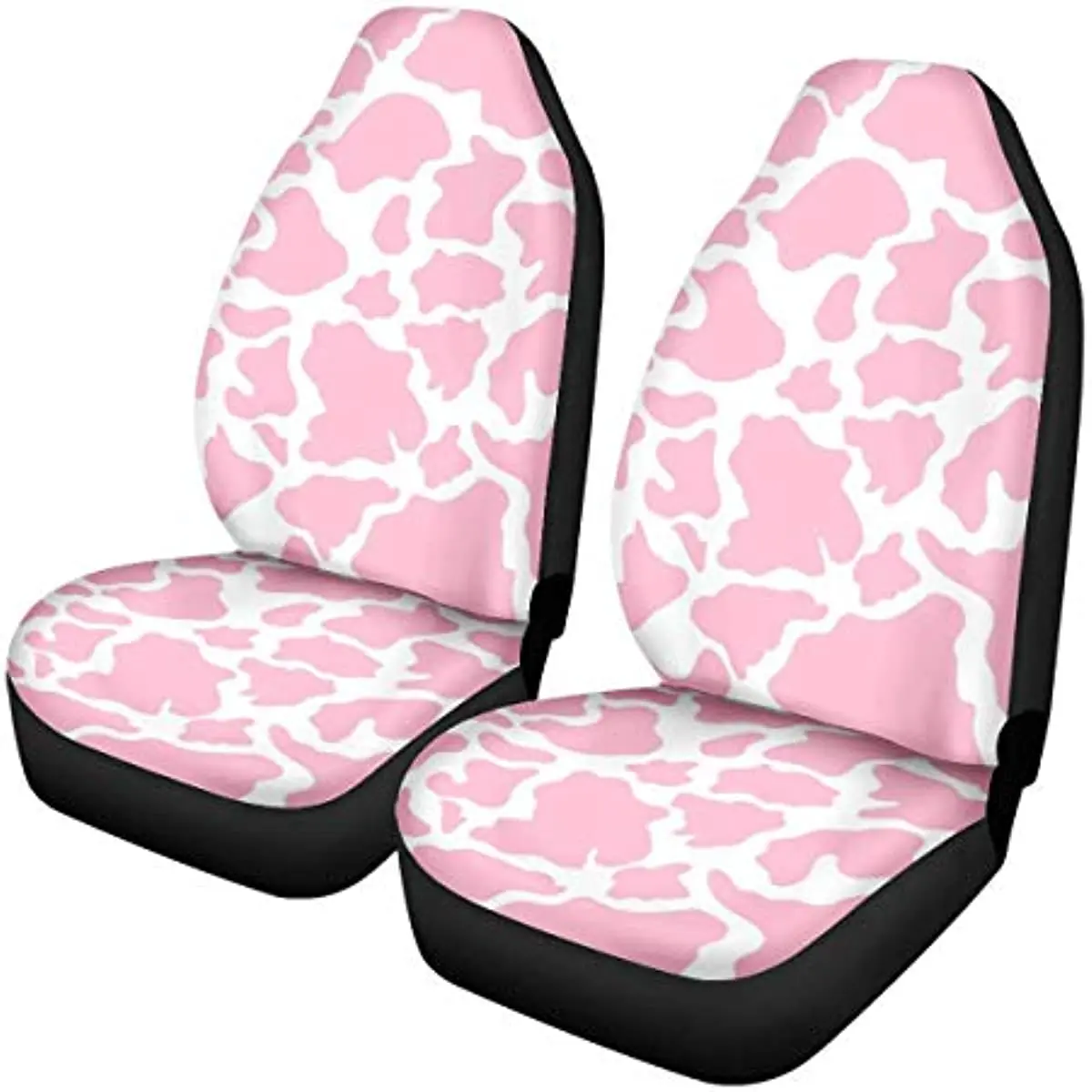 Cow Print Car Seat Cover Front Seat Only Set of 2 Cute Girly Pink Camo Print - £35.33 GBP