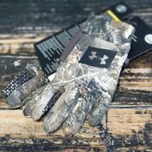 Under Armour UA Camo Brown/Green Hunt Fleece Gloves Early Season Men S - $26.18