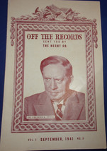 Vintage Off the Records the Hecht Co Record Catalog 1941 - $8.99