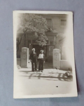 WWII Shanghai China 1945 2 Sailors one wounded in front of House - $14.80