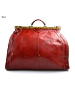 Leather doctor bag men travel bag women cabin luggage bag red leather sh... - £239.50 GBP