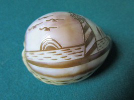 SEA SHELL 2 X 3 PAPERWEIGHT ENGRAVED LIGHT HOUSE - $25.73
