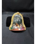 Vintage 1960s Encased Nativity Scene Bell Shaped Christmas Ornament - $17.51