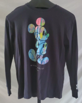 Disney collection by Neff Long Sleeve Black Mickey Mouse T Shirt Size Medium - £11.86 GBP