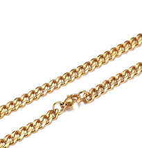 18ct Yellow Gold Heavy 8MM Miami Curb Cuban Link Mens Chain Necklace Jewellery - £21.55 GBP