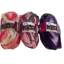 La Scarf Yarn-One Ball Makes One Complete Scarf 100 Grms Pink Purple Lot of 3 - $8.66