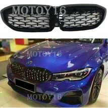 Full Black Grill for BMW 3 Series G20 G28 Diamond Style Front Kidney  Grille 20+ - £72.77 GBP
